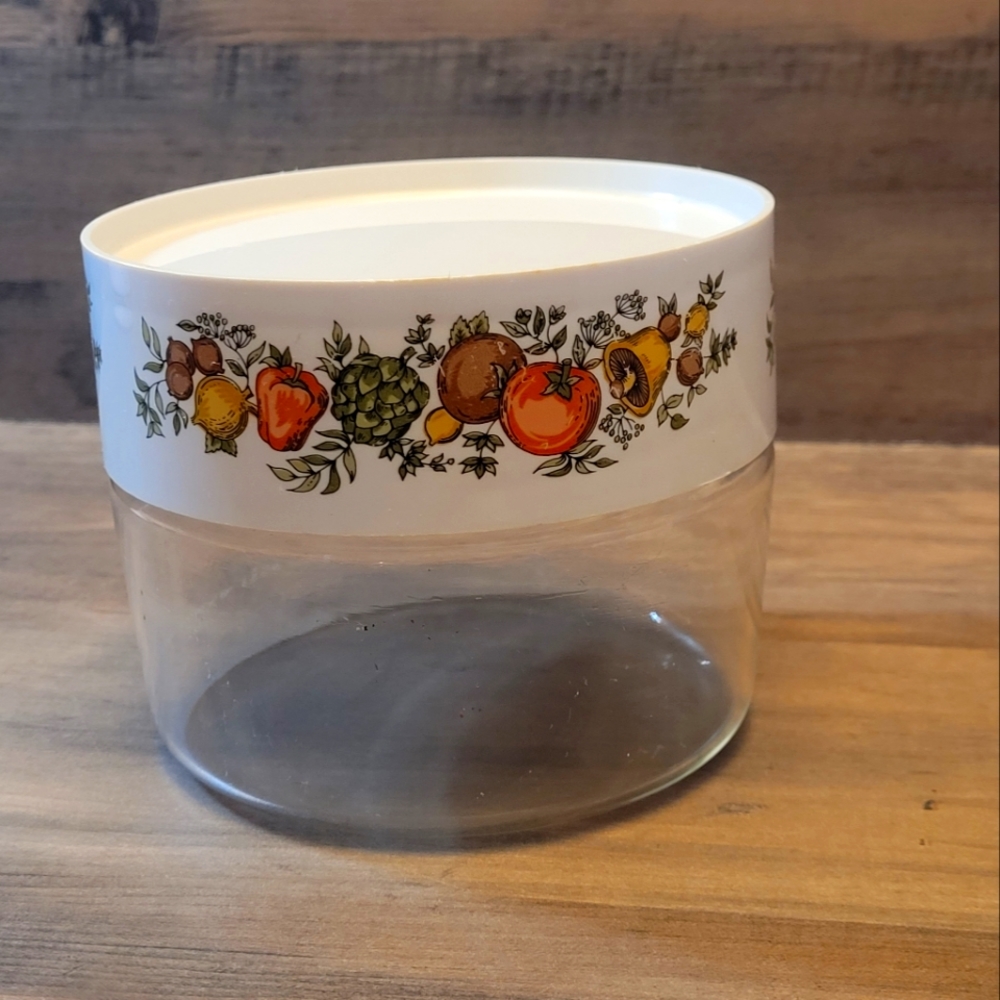 Rare 1970s stack and see glass container, spice of life made by pyrex